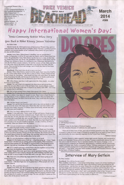 Free Venice Beachhead Newspaper #389 March 2014 Free Venice Beachhead Newspaper #389 March 2014